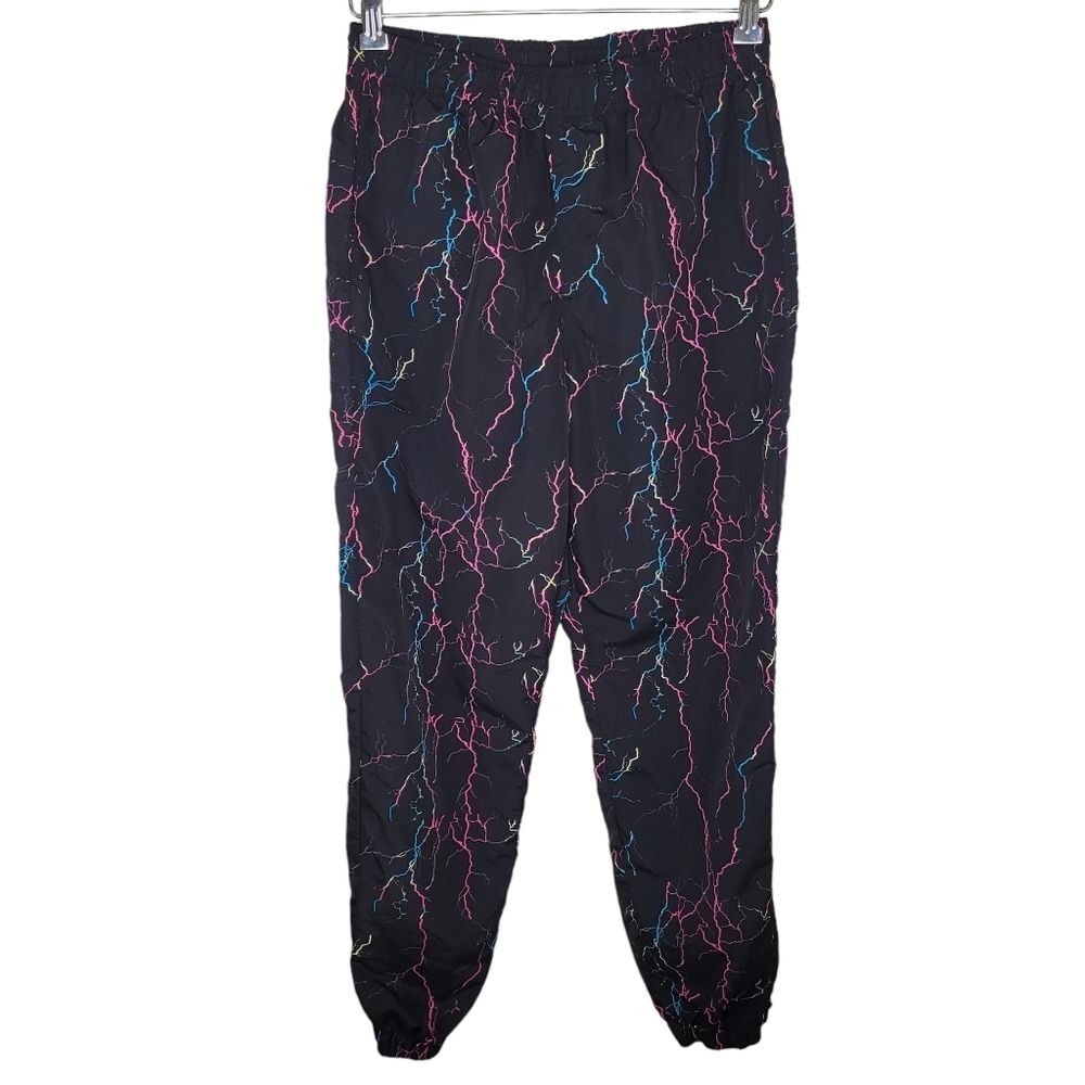 Empyre Zappy Lightning Black Nylon Joggers Pants Medium.